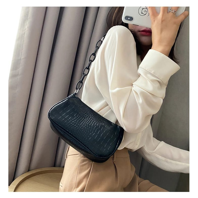 GEA TS044 - Tas Selempang Wanita Terlaris Tas Bahu Cewek Bahan Crocodile