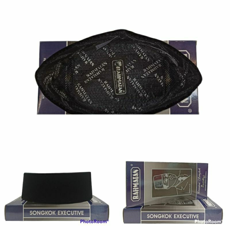 Songkok Hitam ** RAHMAT-an **  SPESIAL AC JUMBO *. Tinggi 9&10 cm. ORIGINAL Peci Kopiah Beludru Pige