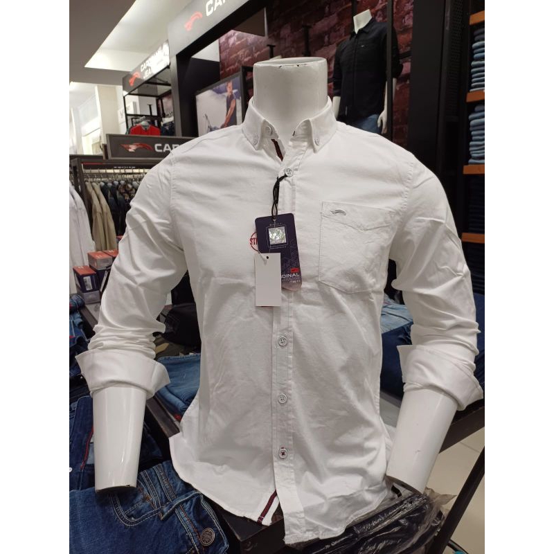 KEMEJA CARDINAL  JEANS PUTIH PRIA ORIGINAL SLIMFIT PROMO TURUN HARGA
