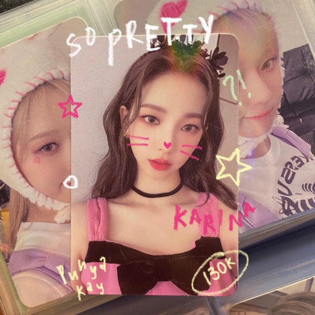 pc photocard karina benefit hottracks girls aespa booked 