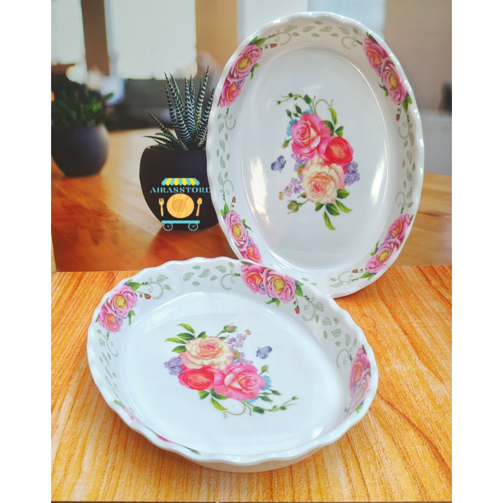PIRING OVAL PANJANG 27CM/LODOR MELAMIN OVAL CANTIK/PIRING LODOR PANJANG PRASMANAN/BAYAR DITEMPAT/COD