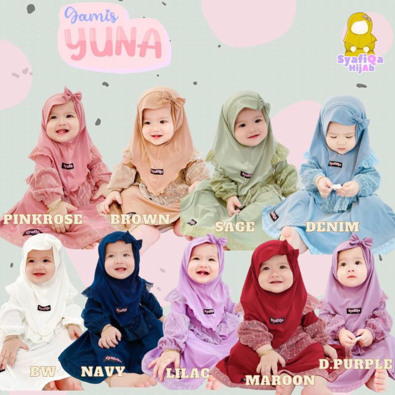 Gamis Yuna By Syafiqa Hijab | Gamis Anak Perempuan Brokat Mewah | Gamis Baju Gaun Bayi Lucu