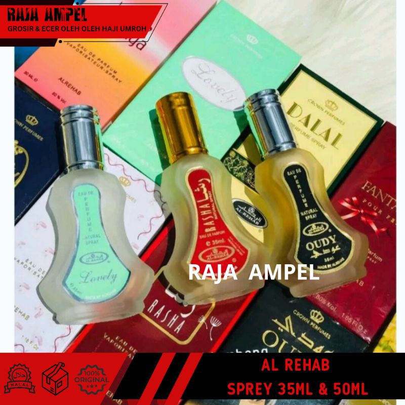 Grosir Parfum AL REHAB BOTTLE SPRAY 35 & 50ml Minyak Wangi Timur Tengah Khas Parfum Arab Botol Terla