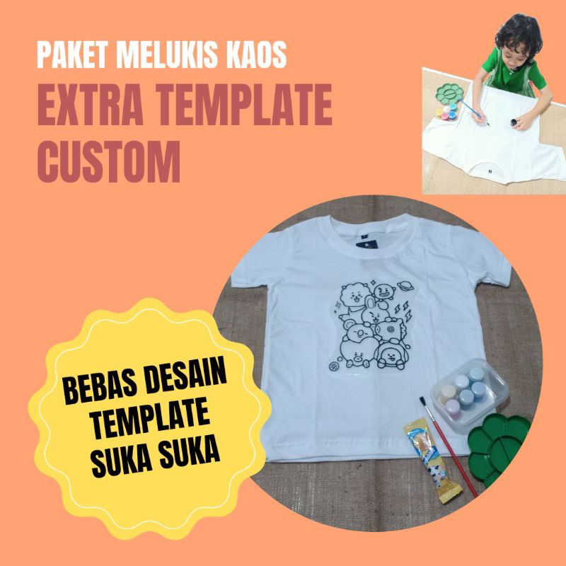 paket melukis kaos extra template CUSTOM