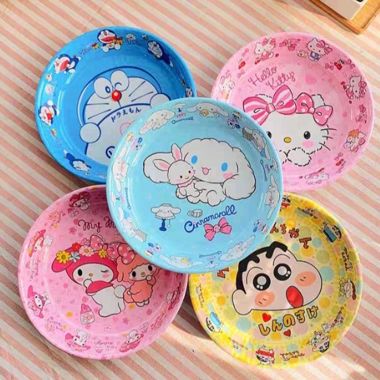 Piring Import Hello Kitty / Piring Melamin Kuromi / Piring Cinnamoroll / Piring Lucu Import