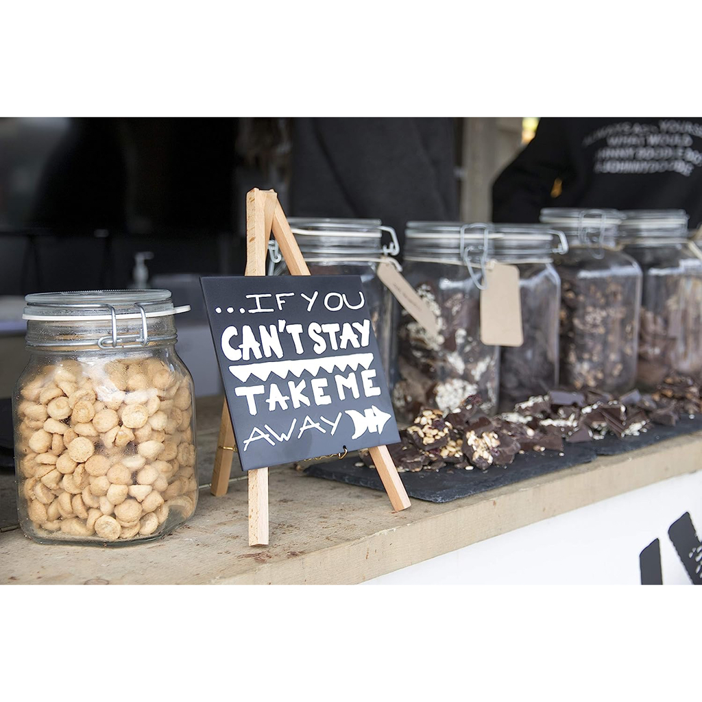 

Mini Chalkboard Sign with Wooden Easel Stand, Mini Blackboard Sign, Easel Chalkboard for Wedding Table Number / Birthday