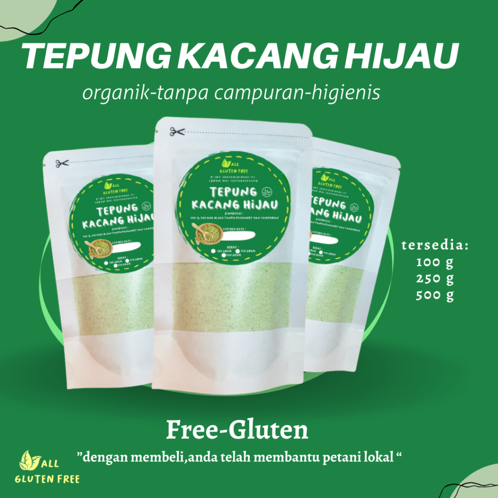 

Tepung Kacang Hijau mung bean flour organik gluten free AGF