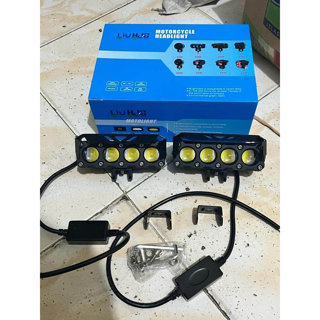 Lampu Tembak Laser SQL 4 Mata HJG 80 Watt Kuning Putih Hi Lo Harga Satuan