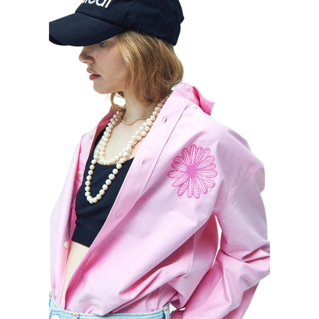 MARDI MERCREDI Oxford Shirt Kemeja Pink Hot Pink - ORI