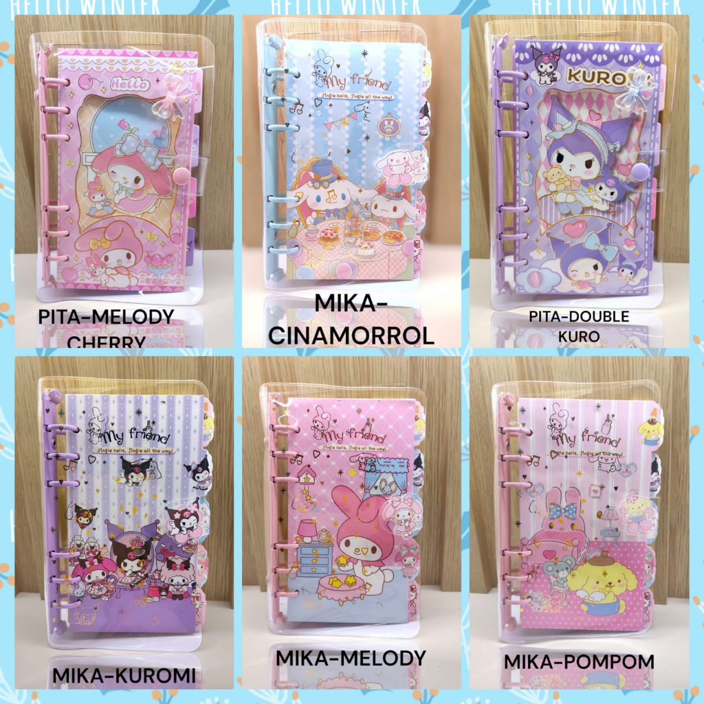 

GEM - BINDER PLANNER SANRIO | BUKU JOURNALING | BUKU JURNAL | PLANNER | DIARY WEEKLY | KUROMI | MELODY | POMPOMPURIN | CINAMORROL | DIARY JURNAL | ORZY | ORGANIZER DIARY | BINDER BOOK SANRIO