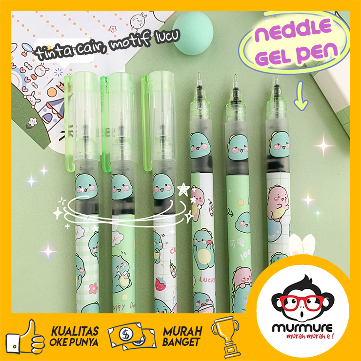 

MURMURE | NEEDLE GEL PEN PULPEN GEL UJUNG JARUM PENA LUCU KARAKTER TIP 0.5mm