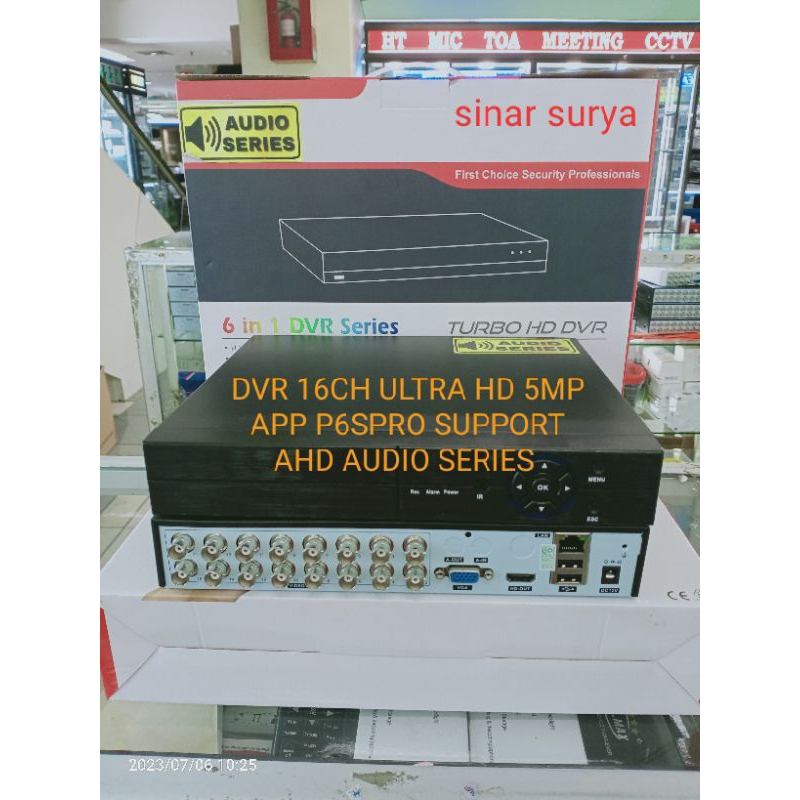 DVR 16CH P6SPRO/P6SLITE DVR 16CH ULTRA HDSUPPORT AHD 2560P 5MP AUDIO