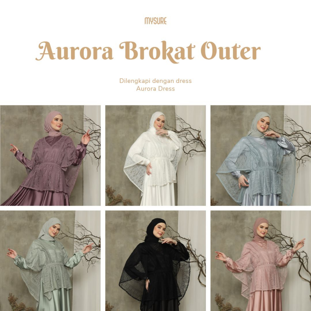 Aurora Brokat Outer - Outwear Kondangan Hari Raya Lebaran - Pakaian Atasan Wanita Muslimah