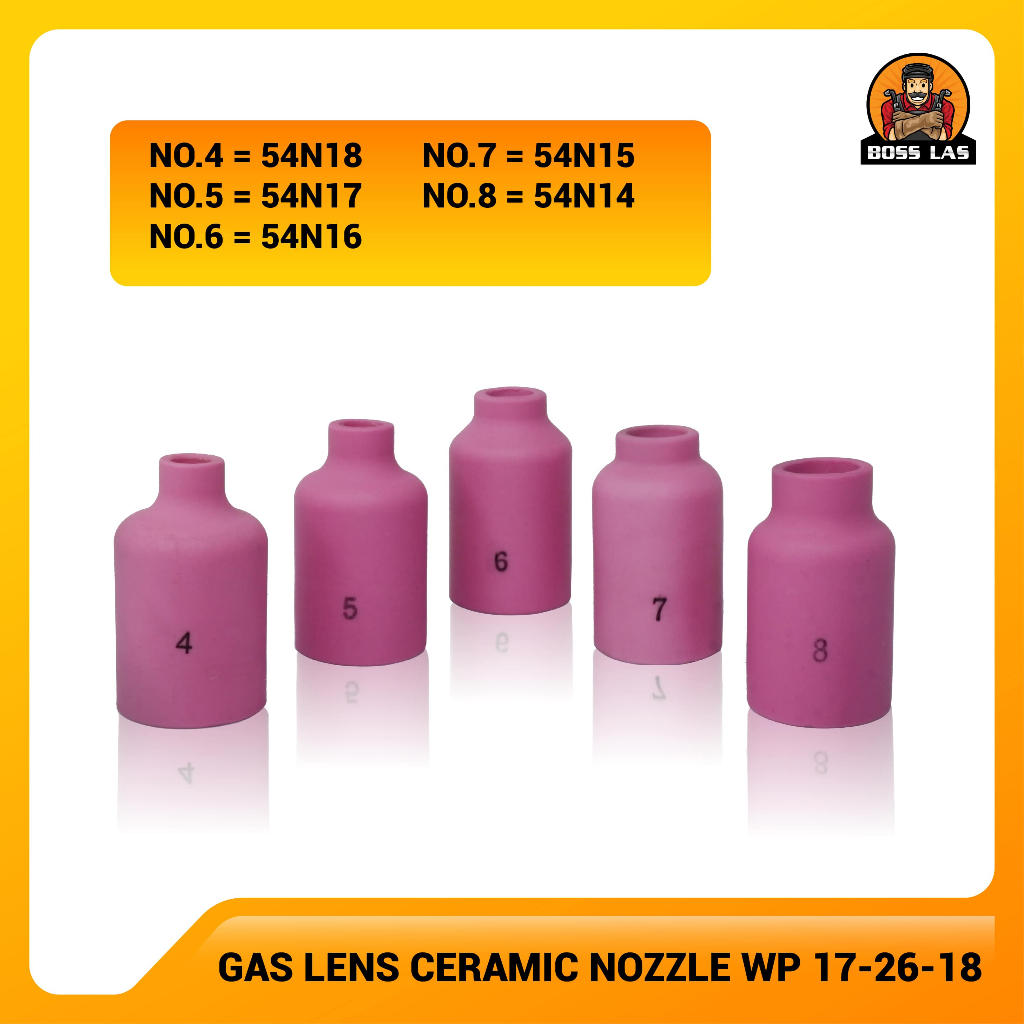 TITAN Keramik Gas Lens Las Tig Argon WP 17/26/18 No. 4-8 / Ceramic Gas Lens For TIG Welding