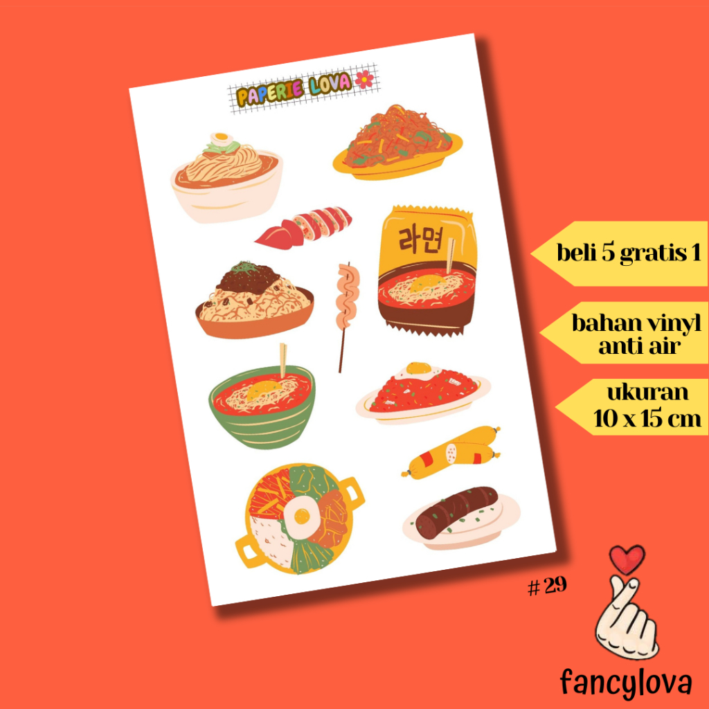 

Stiker Aesthetic Anti Air Vinyl Tumblr Jurnal Scrapbook Sticker Kawaii HP Laptop Korean Food Snack Sticker Pack #29