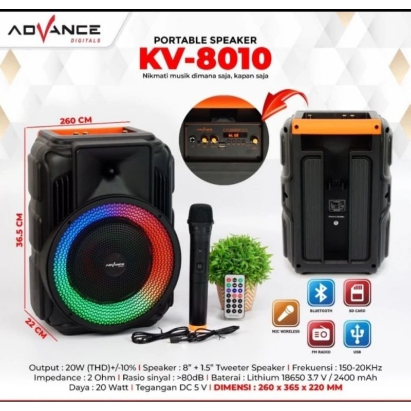 Speaker ADVANCE KV-8010 + MIC WIRELESS