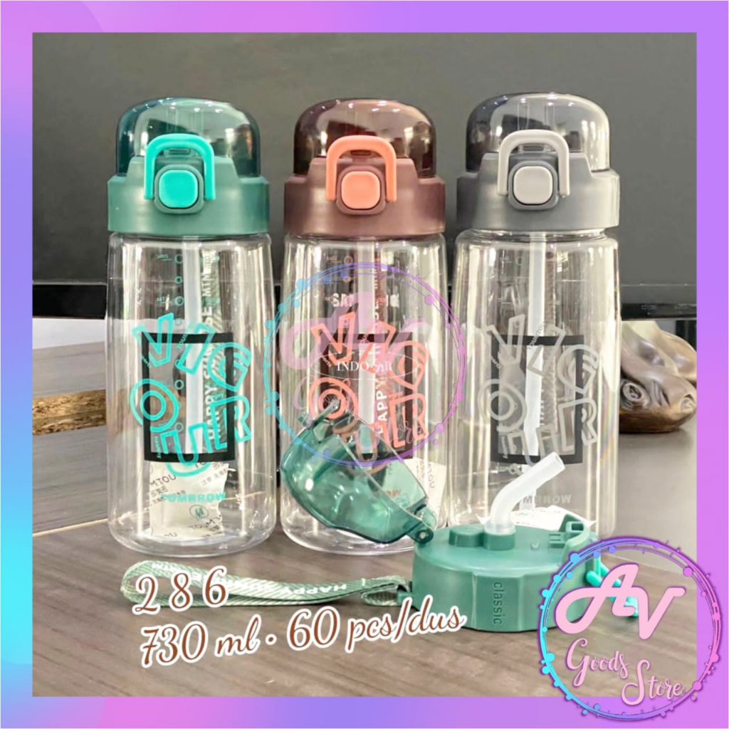 Botol Minum Bening Vigruo 730ml BZ-286 / Botol Minum Sporty Olahraga / Botol Air