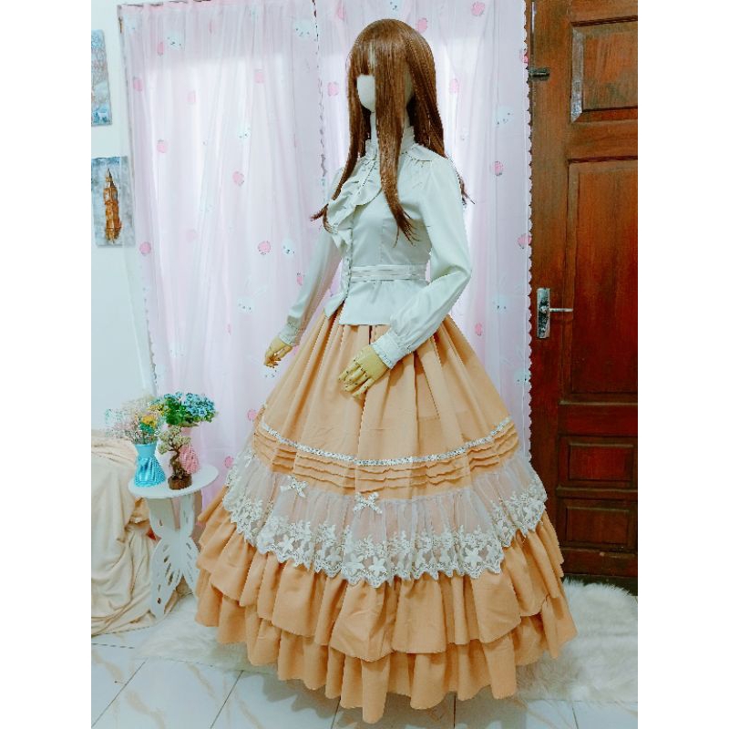 rok lolita mori korea japanese style vintage panjang premium