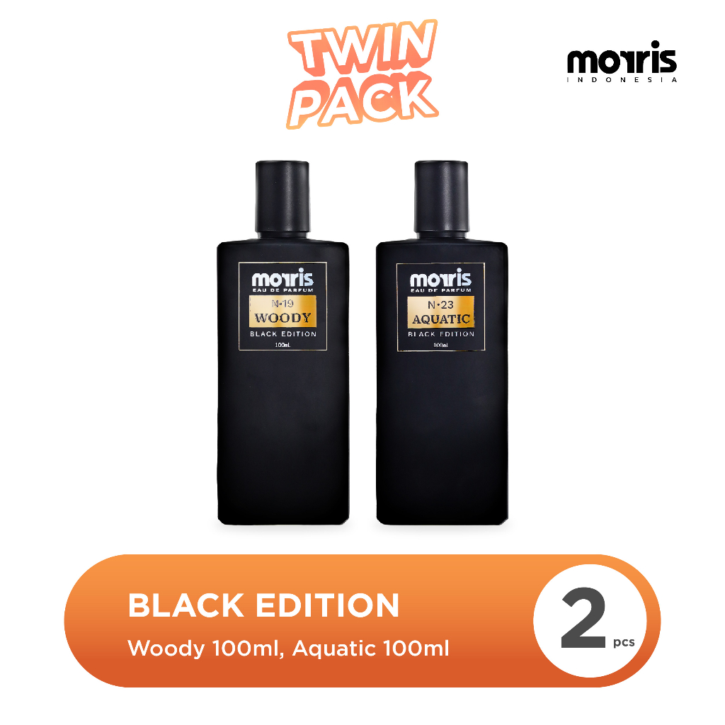Morris Black Edition Parfum Pria 100 ml - Woody X Aquatic