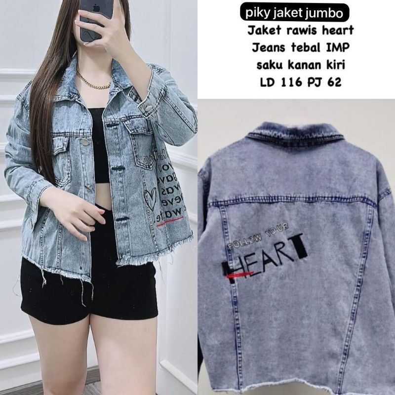 piky jacket jumbo/jacket jeans/jacket wanita/jacket jumbo