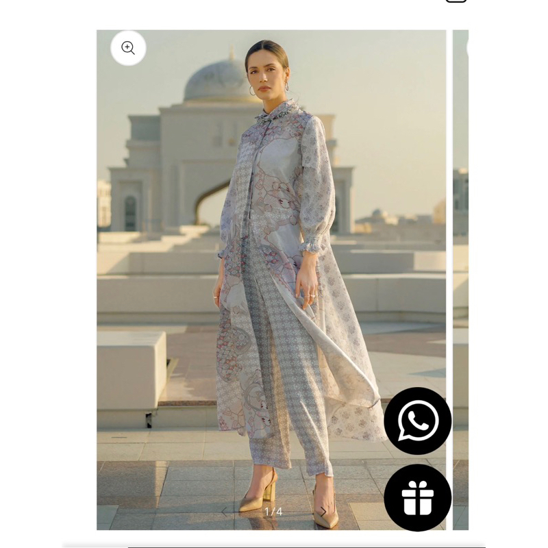 Festive Puffy Lace Dress - Ivory - Benang Jarum