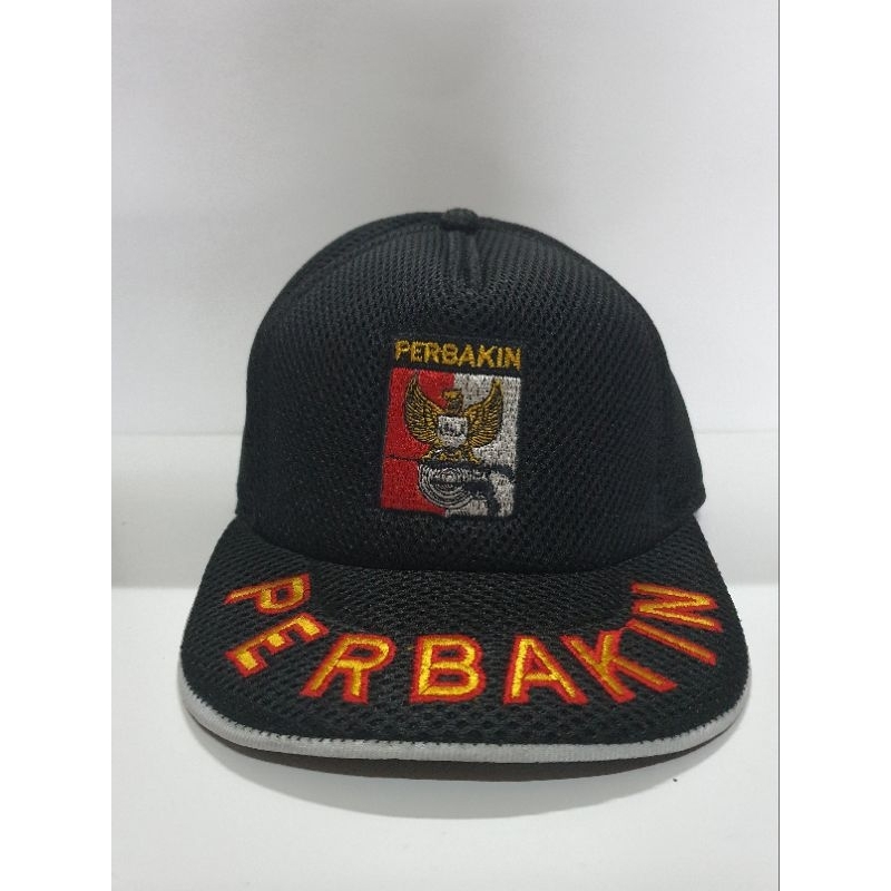 Topi jaring Perbakin Besar Hitam | Topi jala Logo  | Topi jaring pria | topi pria dewasa