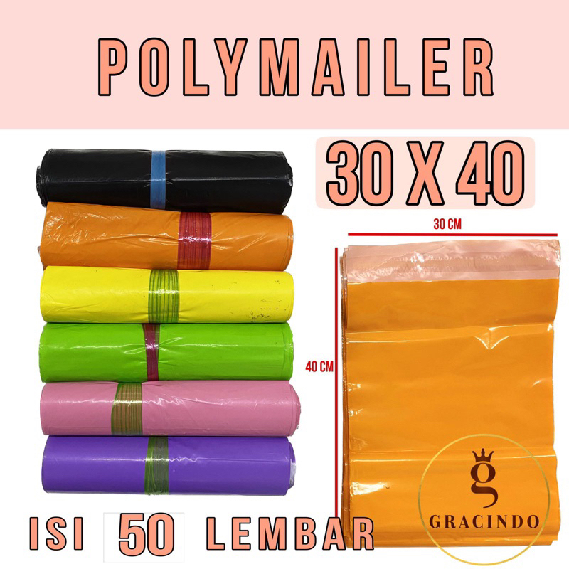 

30x40 50 LEMBAR / PLASIK POLYMAILER PLASTIK PACKING ONLINE SHOP