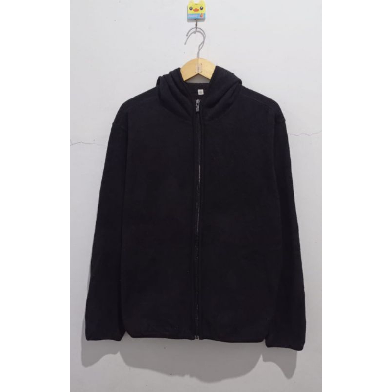 Hoodie Uniqlo zipper bulu serpa luar original vitage