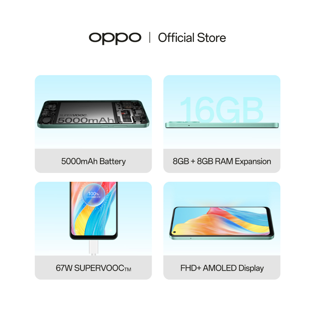 OPPO A78 4G 8GB(+8GB)/256GB (67W SUPERVOOC, AMOLED FHD+, DUAL STEREO SPEAKERS) Image 3