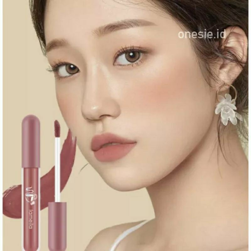 LAMEILA NUDE EDITION Lip Glaze Lipstik Cair Lip Gloss Pelembab Silky Misty LA108