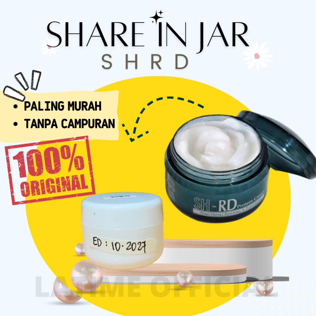 [SHARE IN JAR] SHRD Protein Cream, Perawatan Rambut Ngembang Kering Kusut Rontok, Vitamin Rambut & H