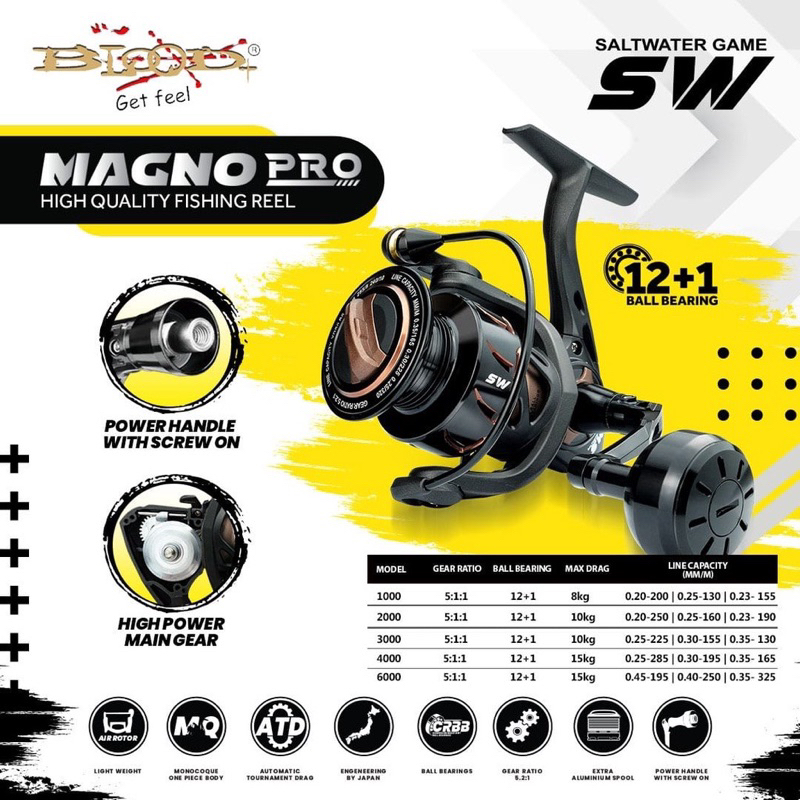 Gulungan Pancing Blood Magno Pro 3000 SW || Reel Magno Pro 3000 SW
