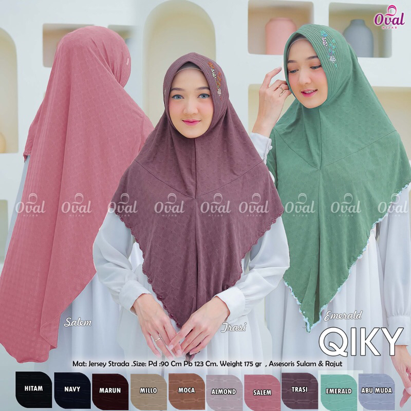 [OVAL HIJAB] HIJAB BERGO QIKY BY OVAL HIJAB PREMIUM BERLABEL BERGO SULAM PITA BERLABEL