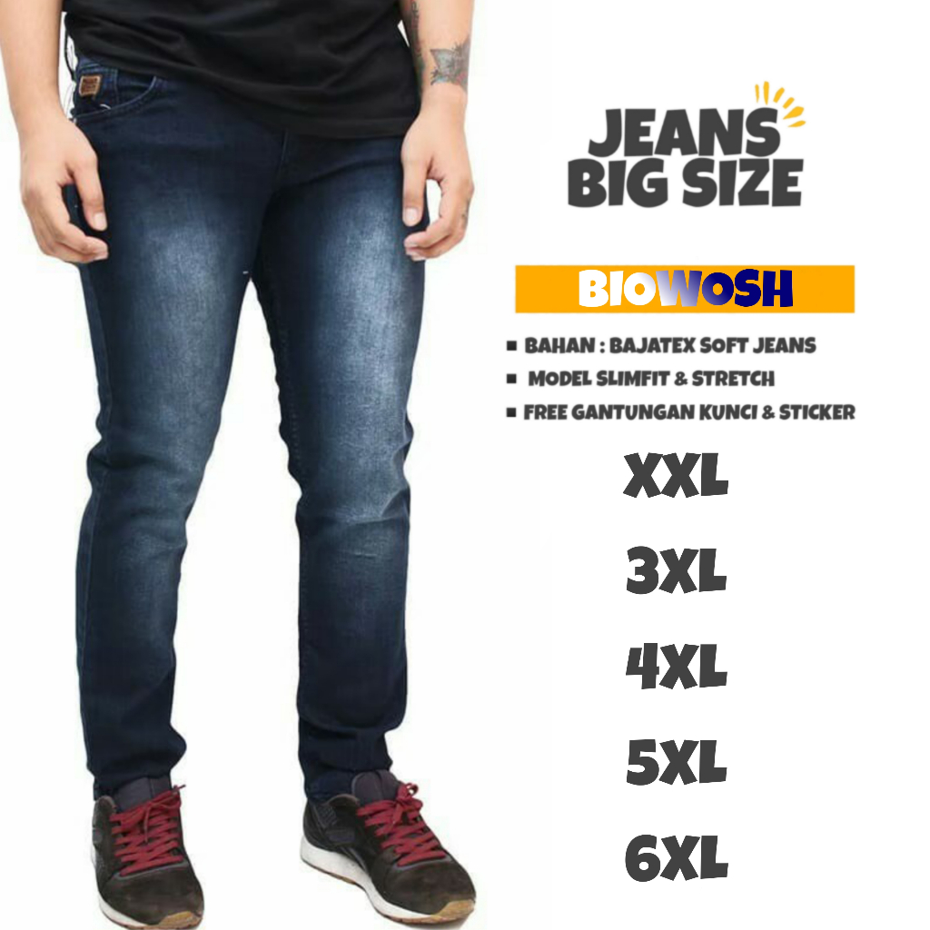 STARJEANS Celana Jeans Pria Jumbo Melar / Celana Jeans Pria Big Size / Celana Pensil Pria Jumbo / Ce