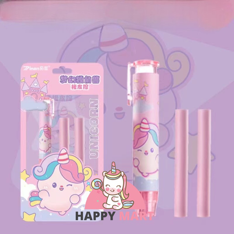 

Penghapus cetek set free refill unicorn / bebek / dino