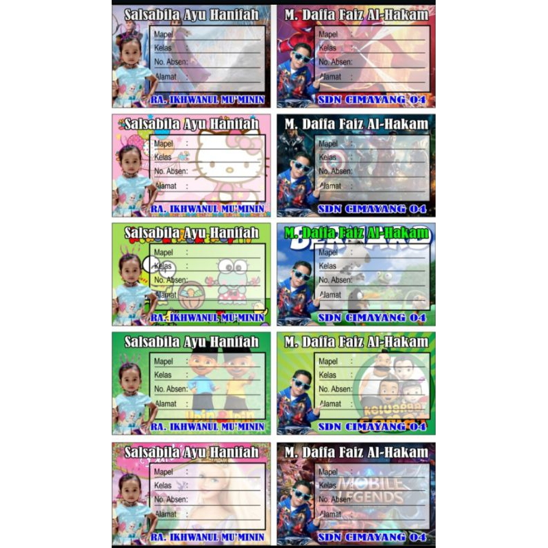 

Stiker Label Buku Pelajaran