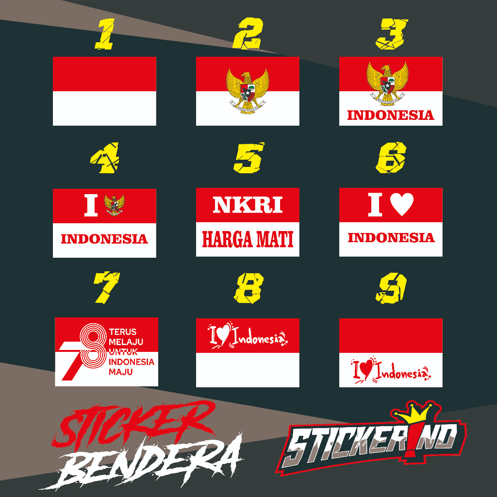 

STICKER STIKER PIPI BENDERA MERAH PUTIH STIKER HUT RI TERMURAH