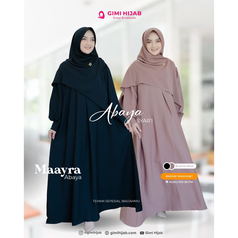 Maayra Abaya by Gimi Hijab (Gamis polos // gamis)