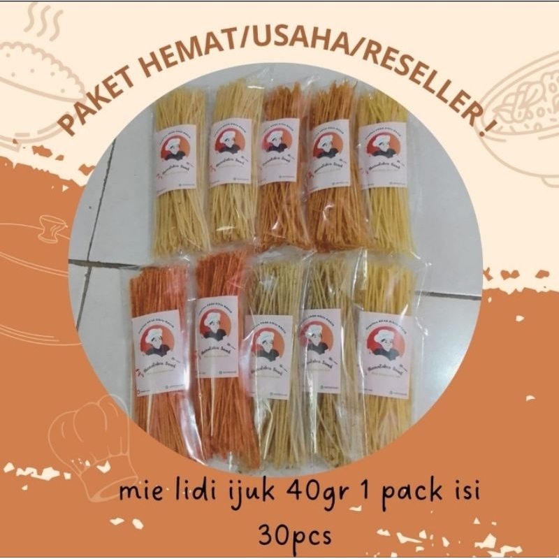 

Paket hemat mie lidi ijuk biting kemasan 40gr isi 30pcs murah