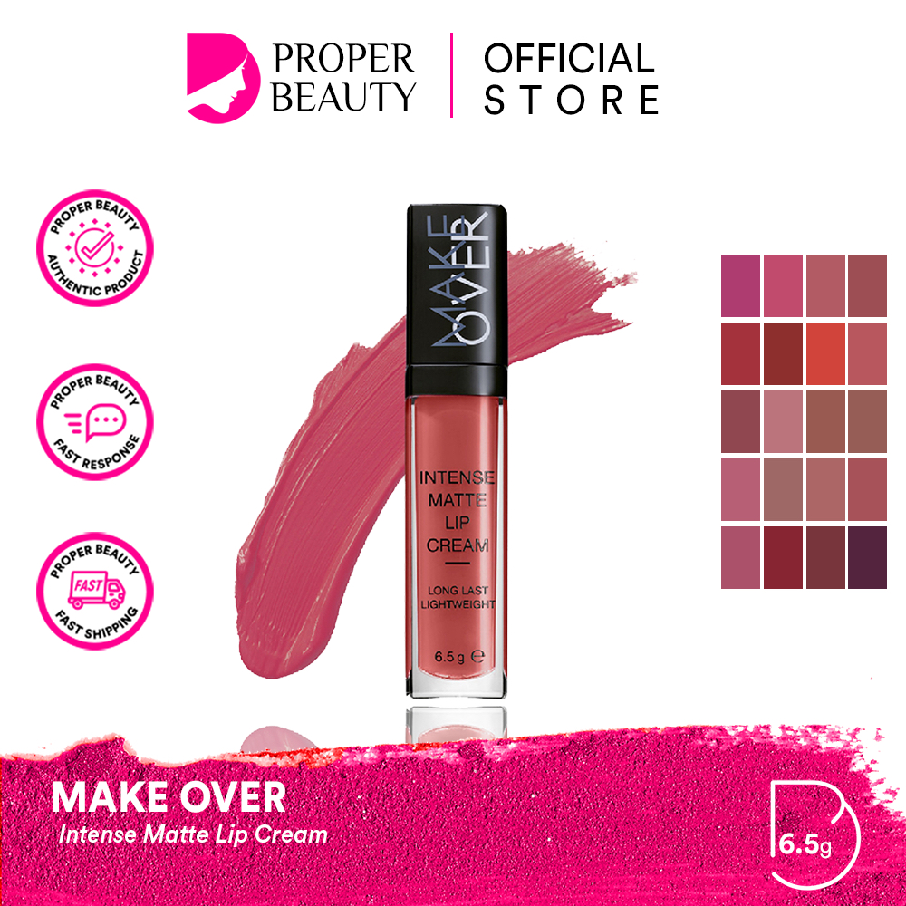 MAKE OVER Intense Matte Lip Cream Indonesia / Lipcream 6.5g / Speakflex Formula Non Drying Non Crack