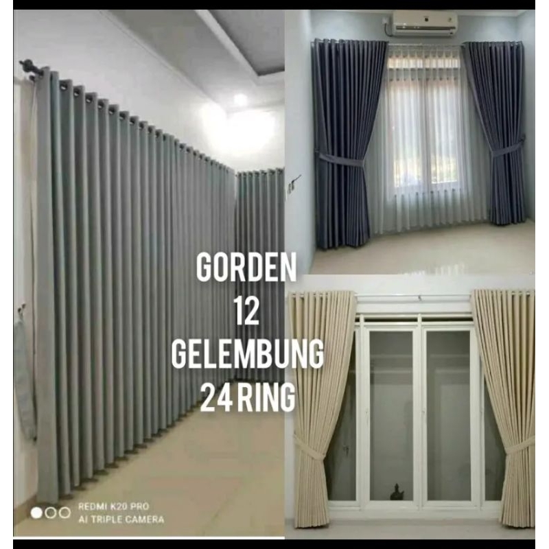 Gorden Jendela Lebar 2-250 3 Meter 12 Gelombang Panjang 3 Meter Tinggi Sekat Ruangan Gorden Blackout