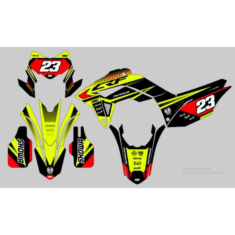 Decal Crf 150 l custome full body hitam merah stabilo