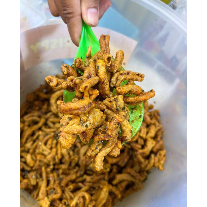 

keripik usus Pedas daun jeruk