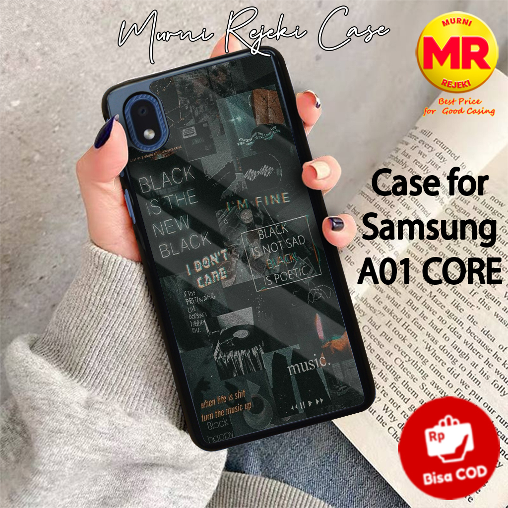 Case Hp Samsung A01 Core Motif Aestheblack Casing Hp Case Hardcase Sofcase Premium Glossy KesingAeas