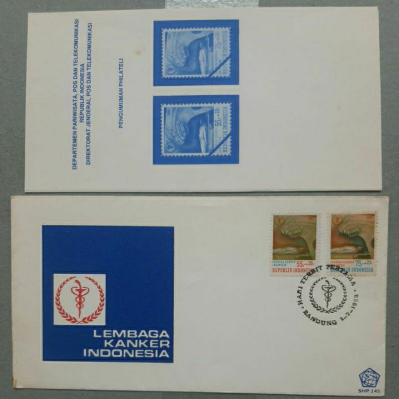 

Perangko SHP lembaga Kanker Indonesia 1963 sampul 2 prangko