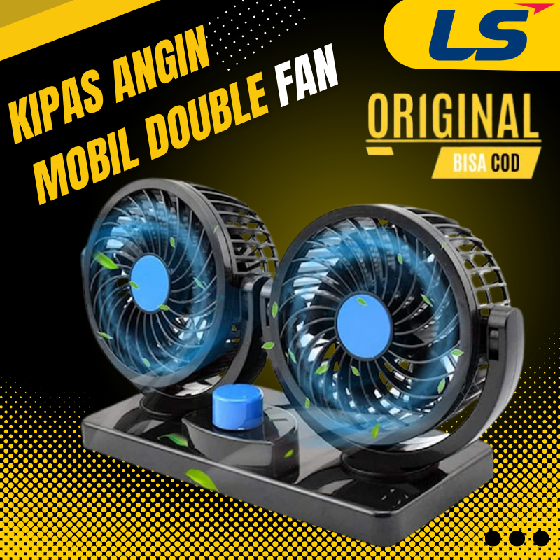 Kipas Angin Mobil 12 Volt Kipas Angin Mini Mobil Truk Double Fan Blower USB Pengganti AC