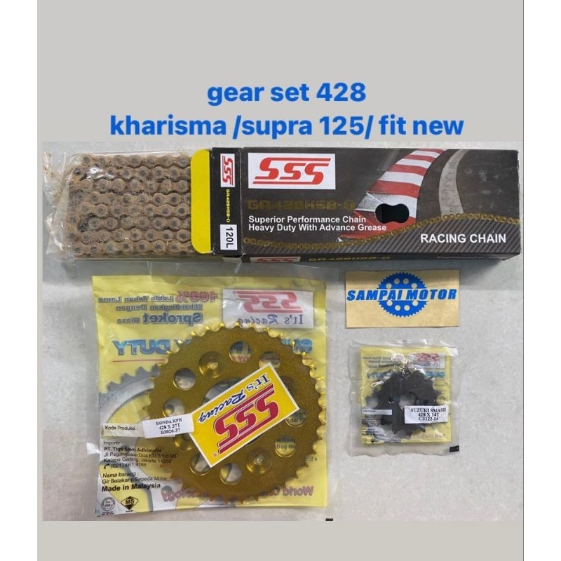 Gear set  SSS 428 kharisma / supra 125 / fit new 125/ blade / revo