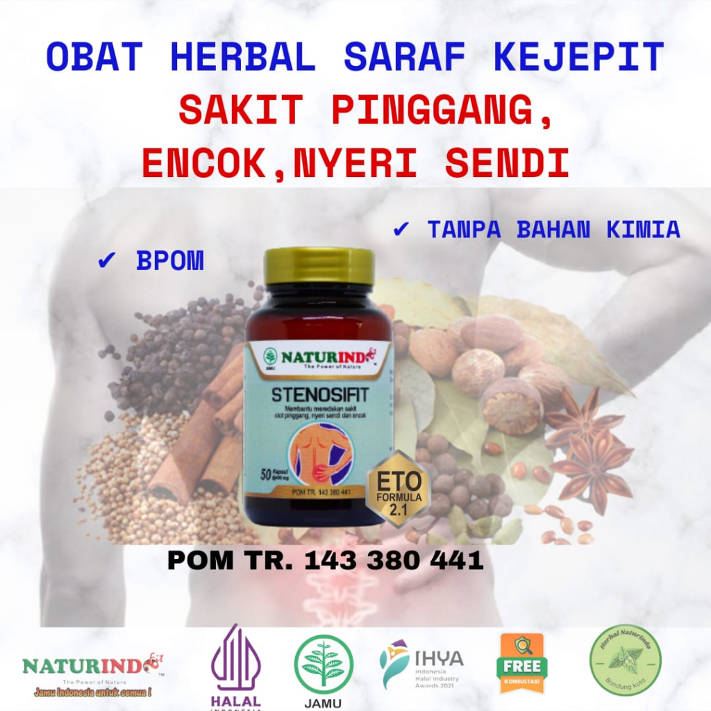Obat Herbal Sakit Pinggang Obat Saraf Kejepit Saraf Kejepit Encok Nyeri Pinggang STENOSIFIT NATURIND