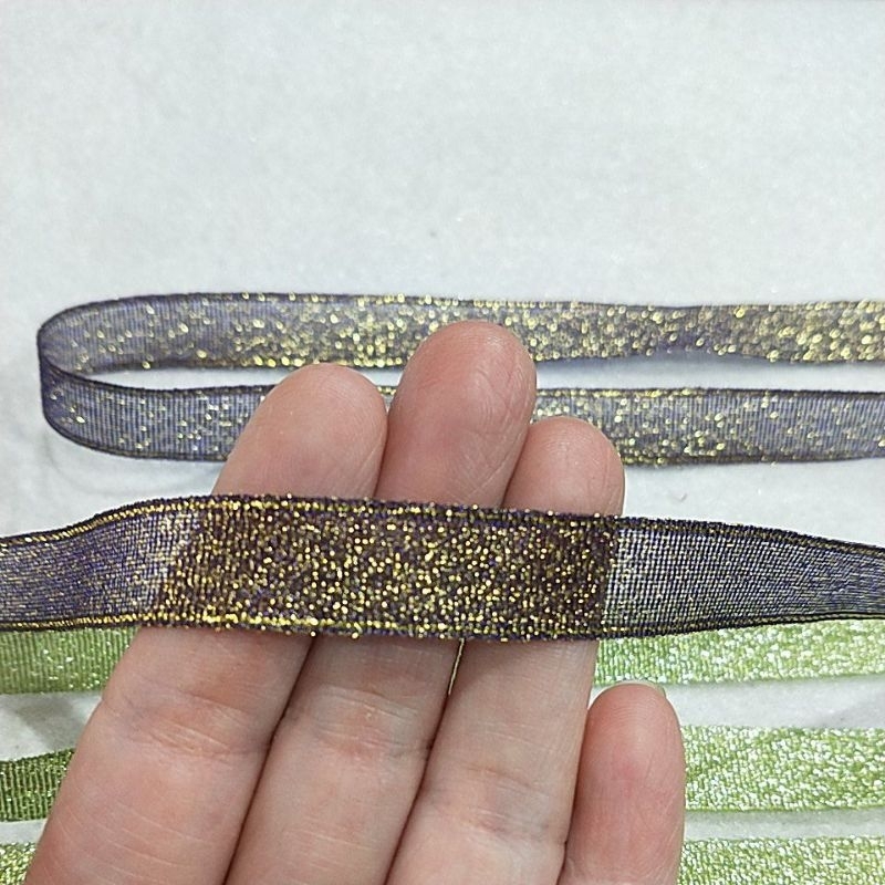 

Pita Bouquet Buket Kado Glitter 1,2cm PER 2 METER