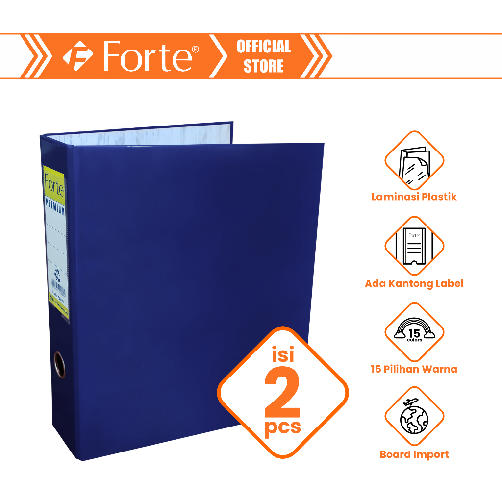 

[Forte] [2pcs] Ordner Enduro+ Premium Lever Arch File Folio F4 75mm - Dark Blue